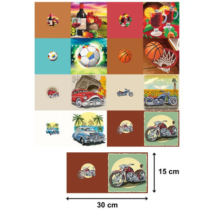 Diamond Painting Kaardid - Õnnitluskaardid (4) - 15x15cm - 8-osaline - Ümmargused Kivid - Kaanedega